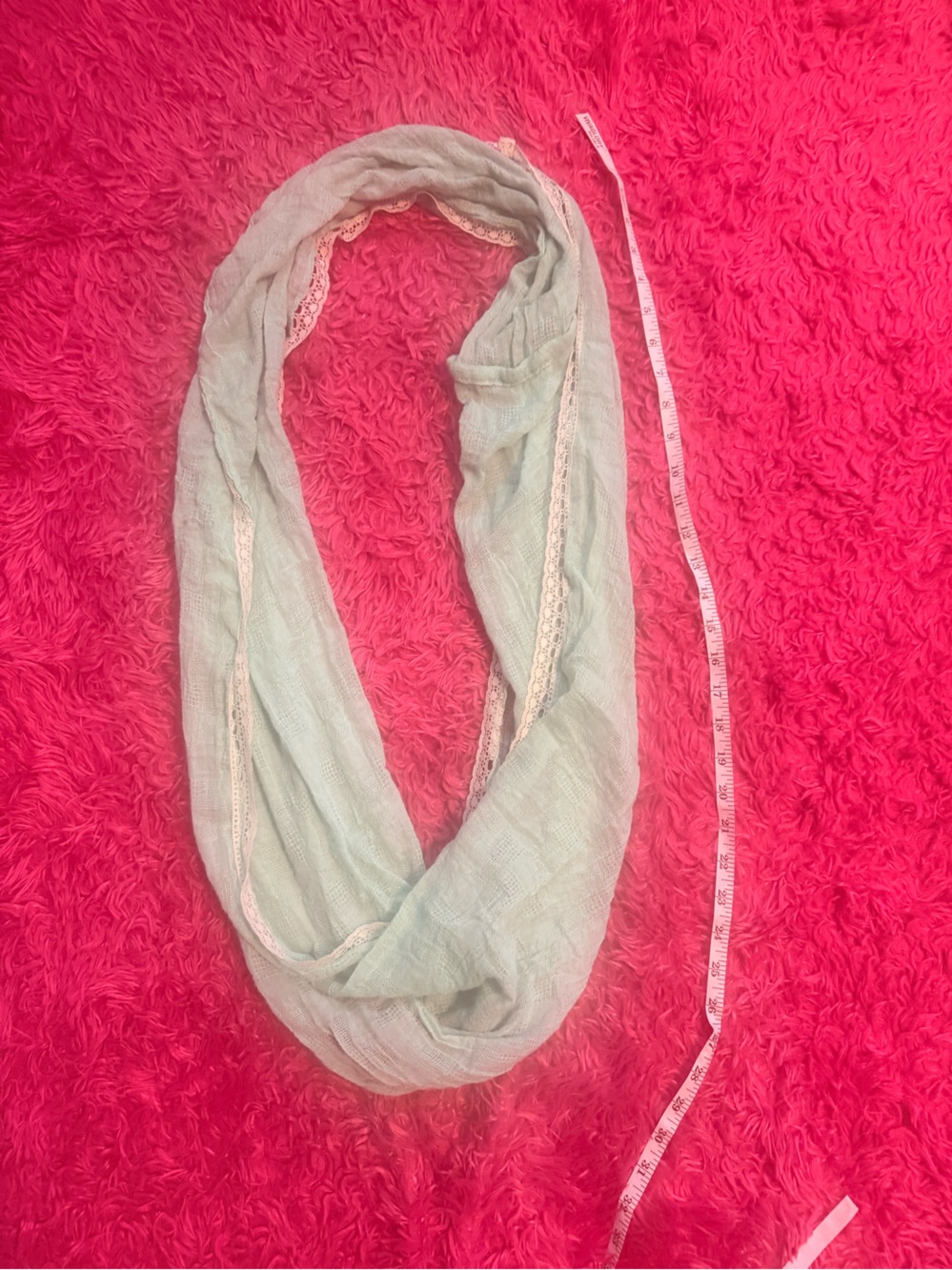 Light Aqua Lace-Trim Infinity Scarf - Women Accessories